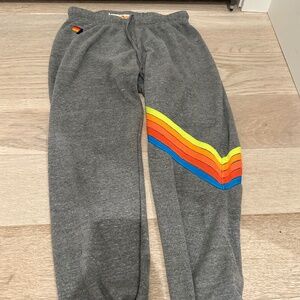 Aviator nation gray striped sweatpants